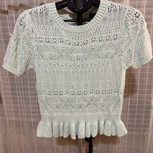 Lauren Conrad mint green peplum sweater